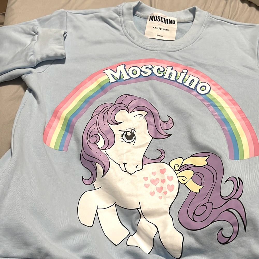 Moschino beautiful blue sweater.